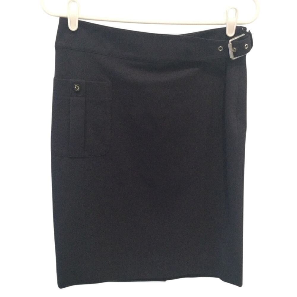 Ralph Lauren Womens Pencil Skirt‎ Sz S XS Black Label Navy Blue Nautical Classic